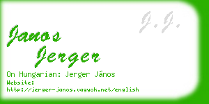 janos jerger business card