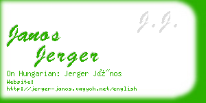 janos jerger business card